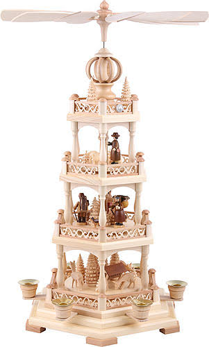 Natural 3-tier Christmas Pyramid, Height 58 cm L398