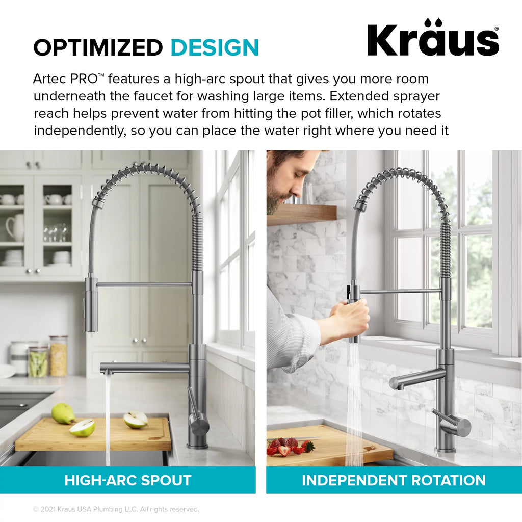 Commercial Style Pull-Down Single Handle Kitchen Faucet with Pot Filler C7937