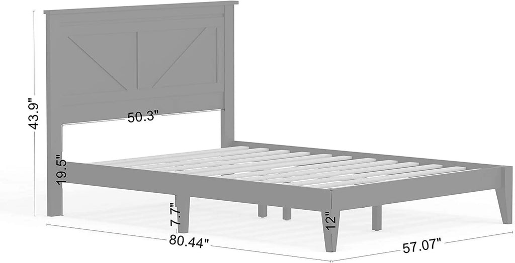 Solid Wood Platform Bed Full M673