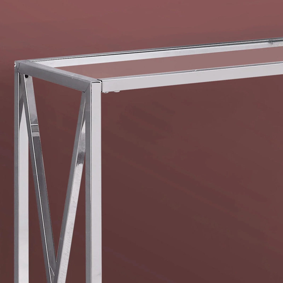 Metal Chrome Narrow Accent Table O4818