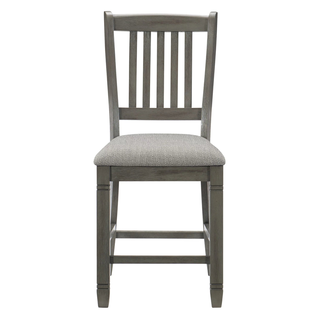 Antique Gray Counter Height Wooden Chairs 2Pc Set M897