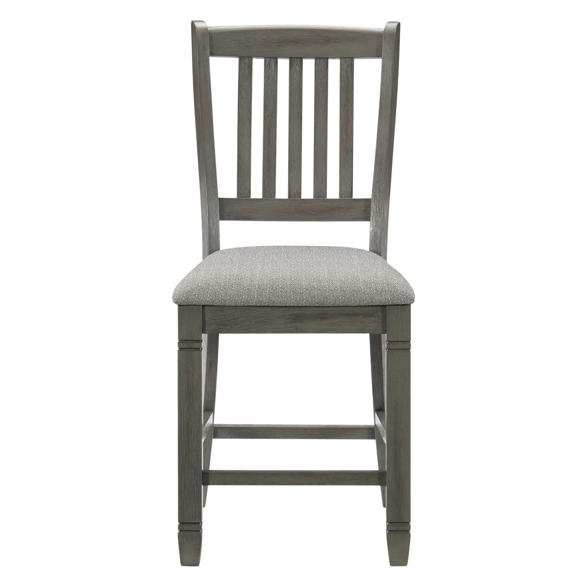 Antique Gray Counter Height Wooden Chairs 2Pc Set M897
