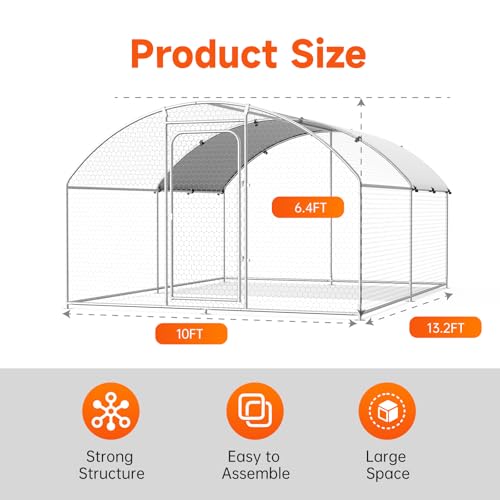 Large Metal Chicken Coop with Anti-UV Cover N78256