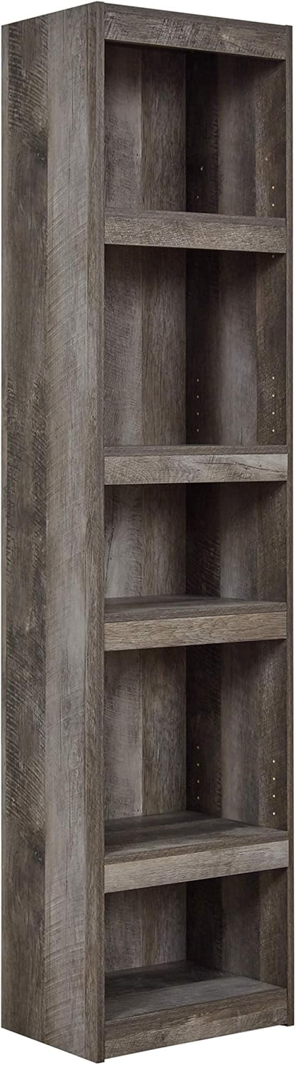 Rustic Pier Bookcase with 3 Adjustable Shelves, Gray Pine H5678