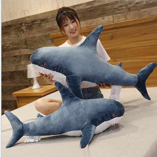 Blue 31-inch Shark Plush Toy Pillow I4982
