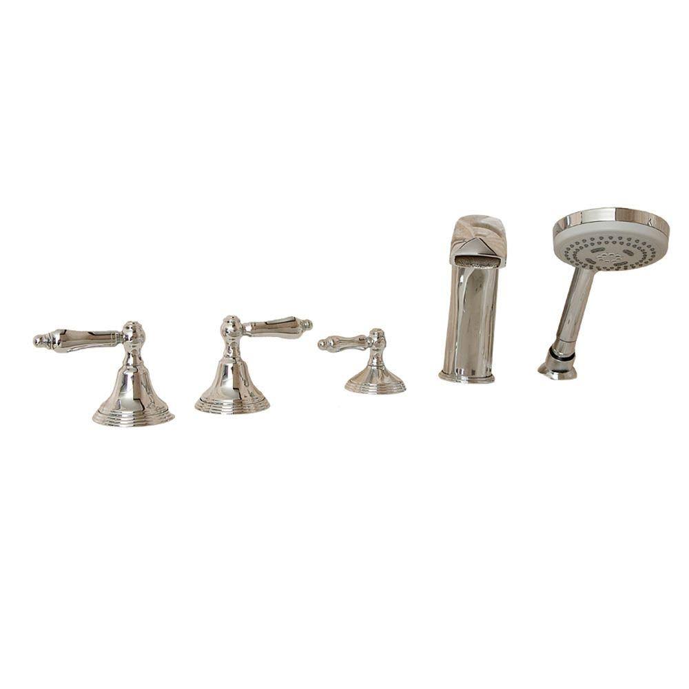 2-Handle Deck-Mount Roman Tub Filler with Handshower in Polished Chrome E709742