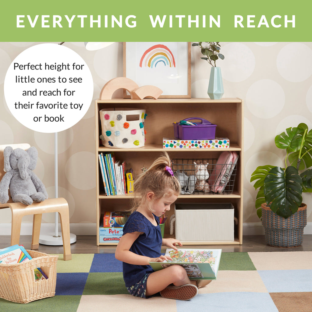 Birch 3-Shelf Storage Cabinet with Back 36in H L234