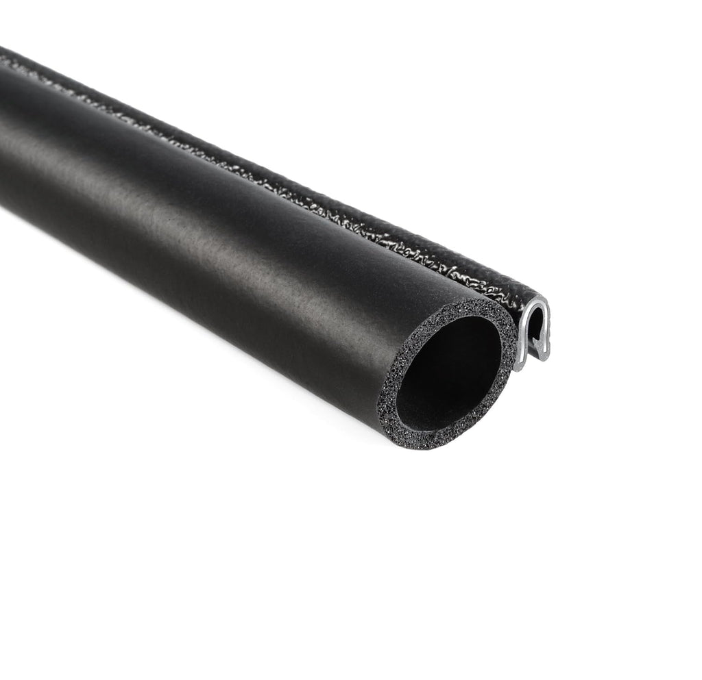 Trim Seal with Side Bulb, 3/4” Bulb Seal Diameter, 25’ Length, PVC Plastic with EPDM Rubber Seal, Pack of 2 K37937