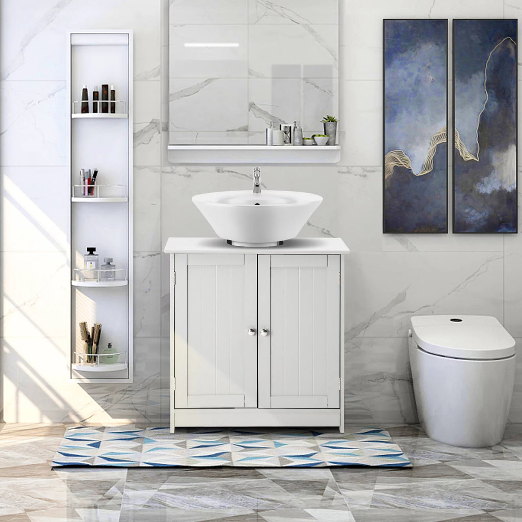 White Free Standing Bathroom Cabinet with 2 Doors H26663