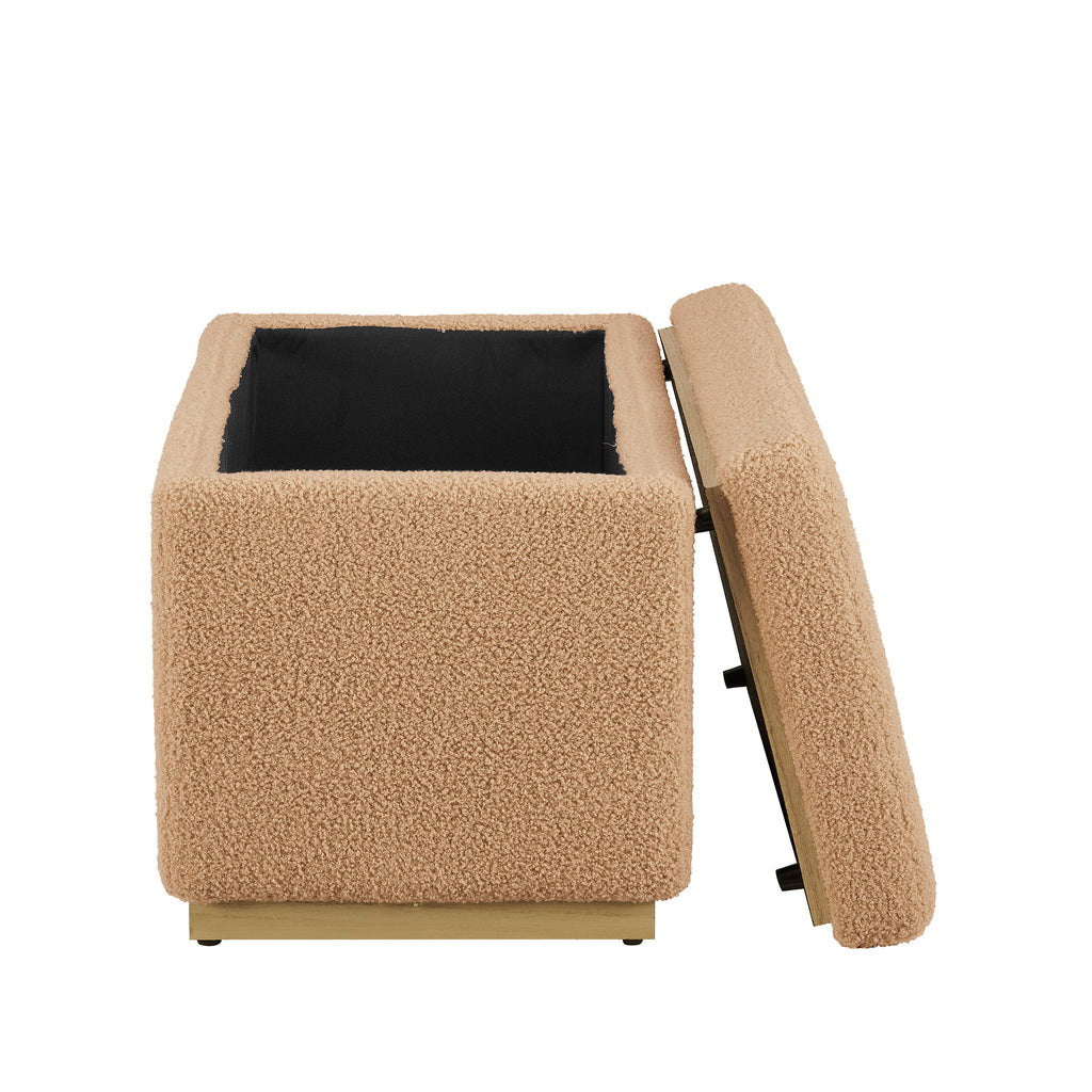 Tan Rectangle Storage Ottoman W4441