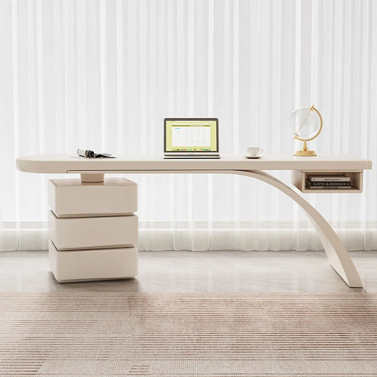 Cream Style Solid Wood Writing Desk H292