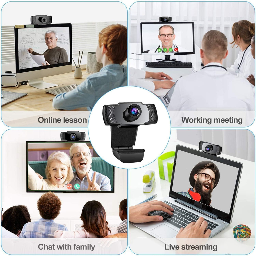 1080P Webcam with Microphone, USB2.0, Rotatable, Pack of 2 P8899
