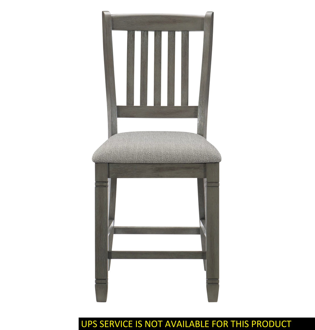 Antique Gray Counter Height Wooden Chairs 2Pc Set M897