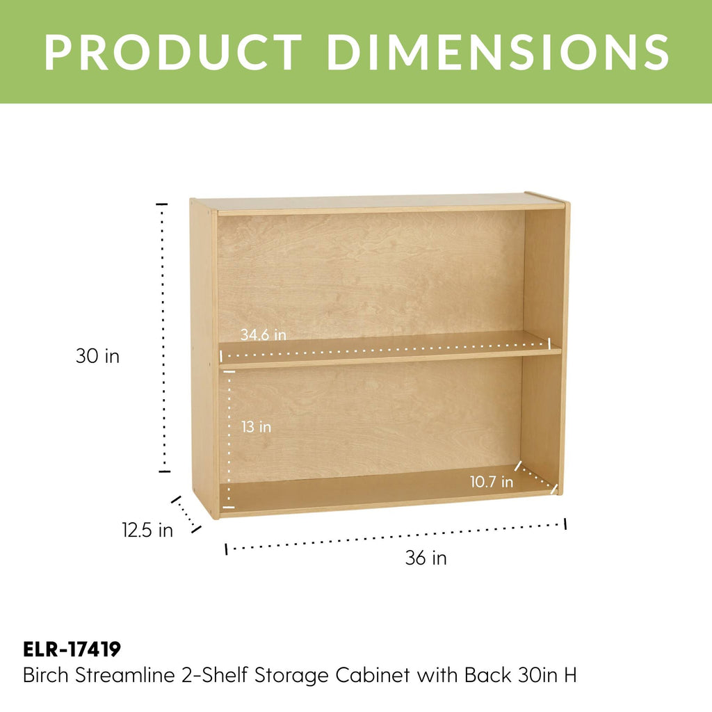 Birch 3-Shelf Storage Cabinet with Back 36in H L234