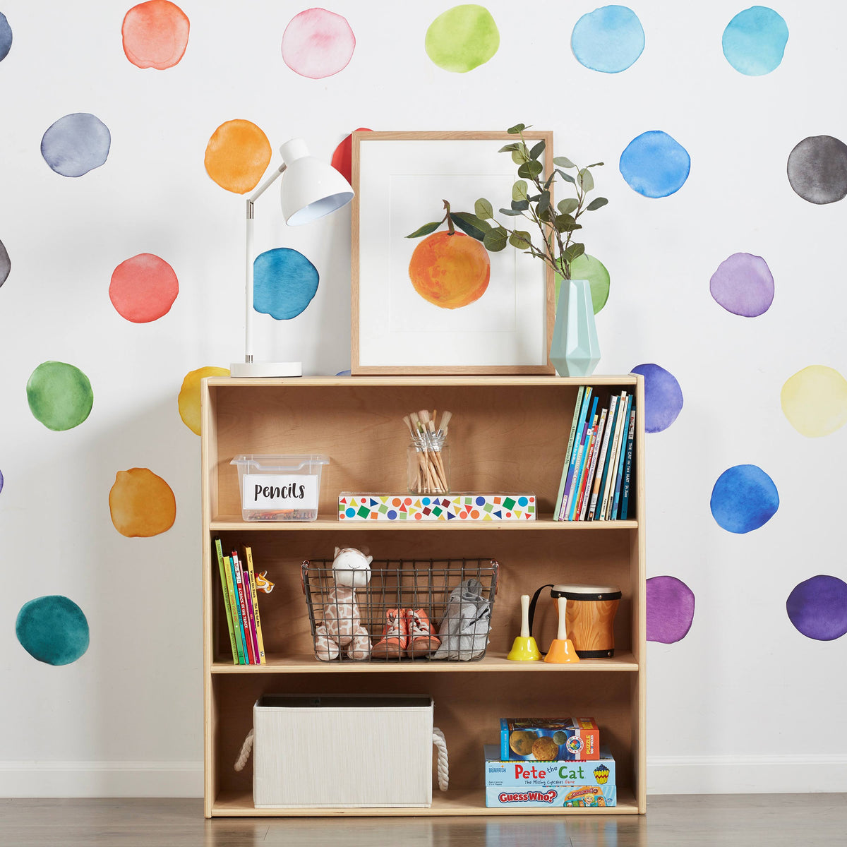 Birch 3-Shelf Storage Cabinet with Back 36in H L234