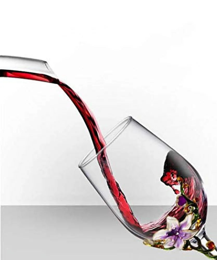 Lead-Free Painted Enamel Wine Glasses E1039