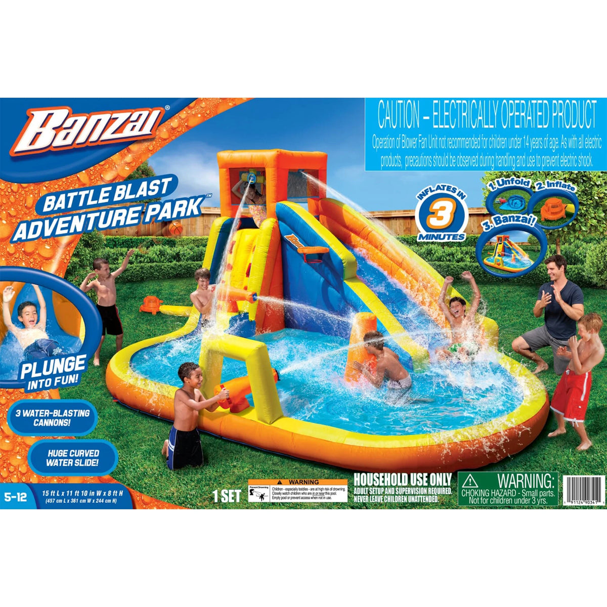 Inflatable Battle Blast Adventure Park with Motor and Battle Bop Combo D841780