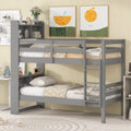 Twin over Twin Wood Bunk Bed with Storage Headboard R6344