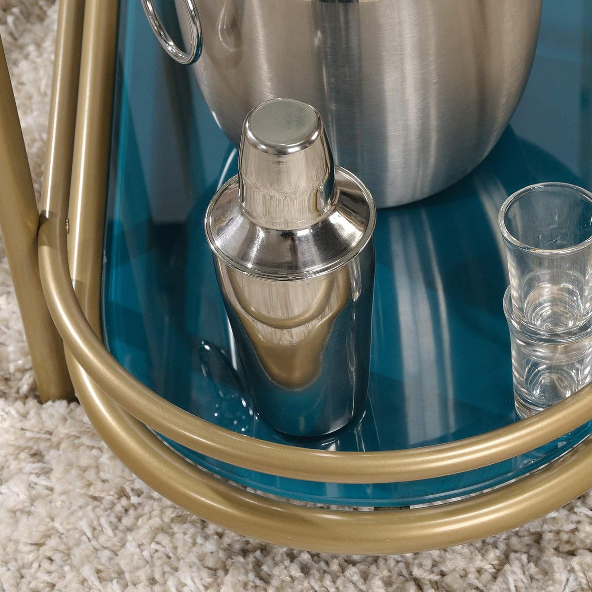 Satin Gold Bar Cart T837