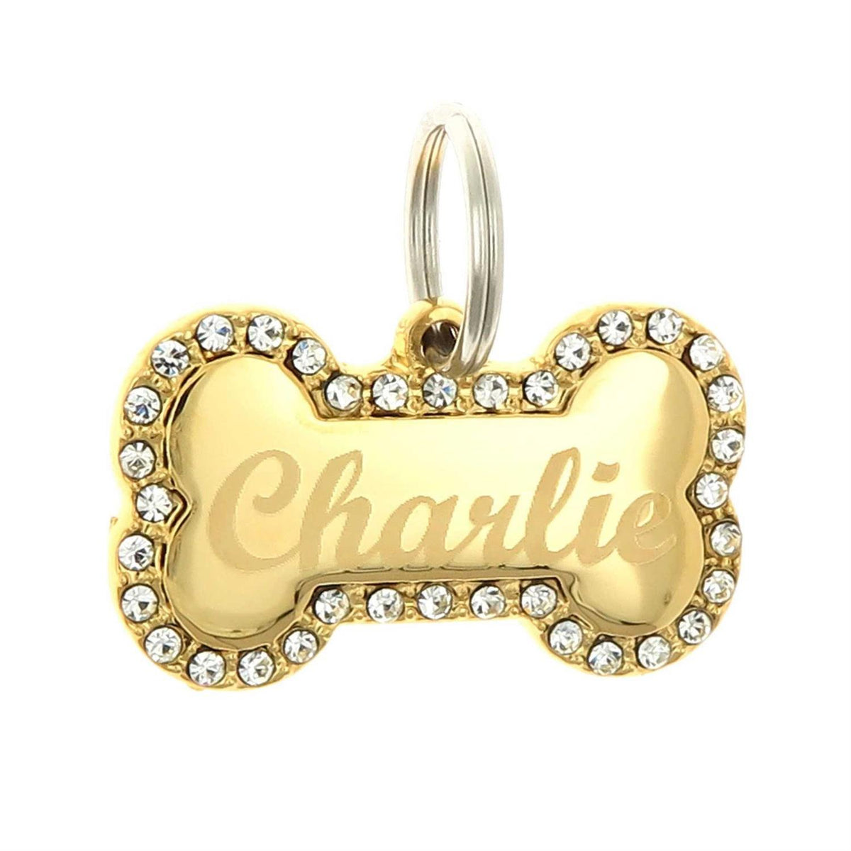 Gold-Plated Bone Shape Dog Pet ID Tag L8240
