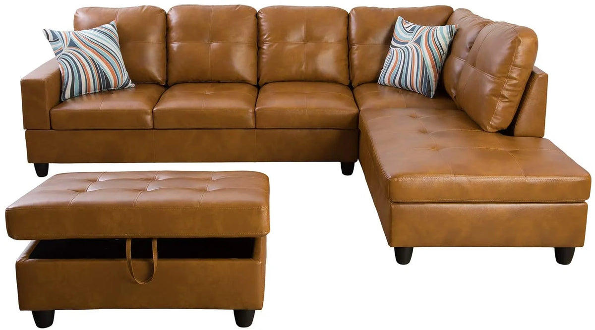 Leather L Shape Sectional Sofa Set C8196