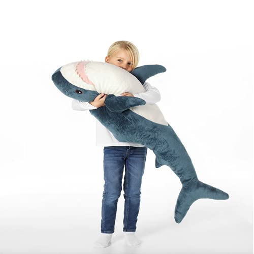Blue 31-inch Shark Plush Toy Pillow I4982