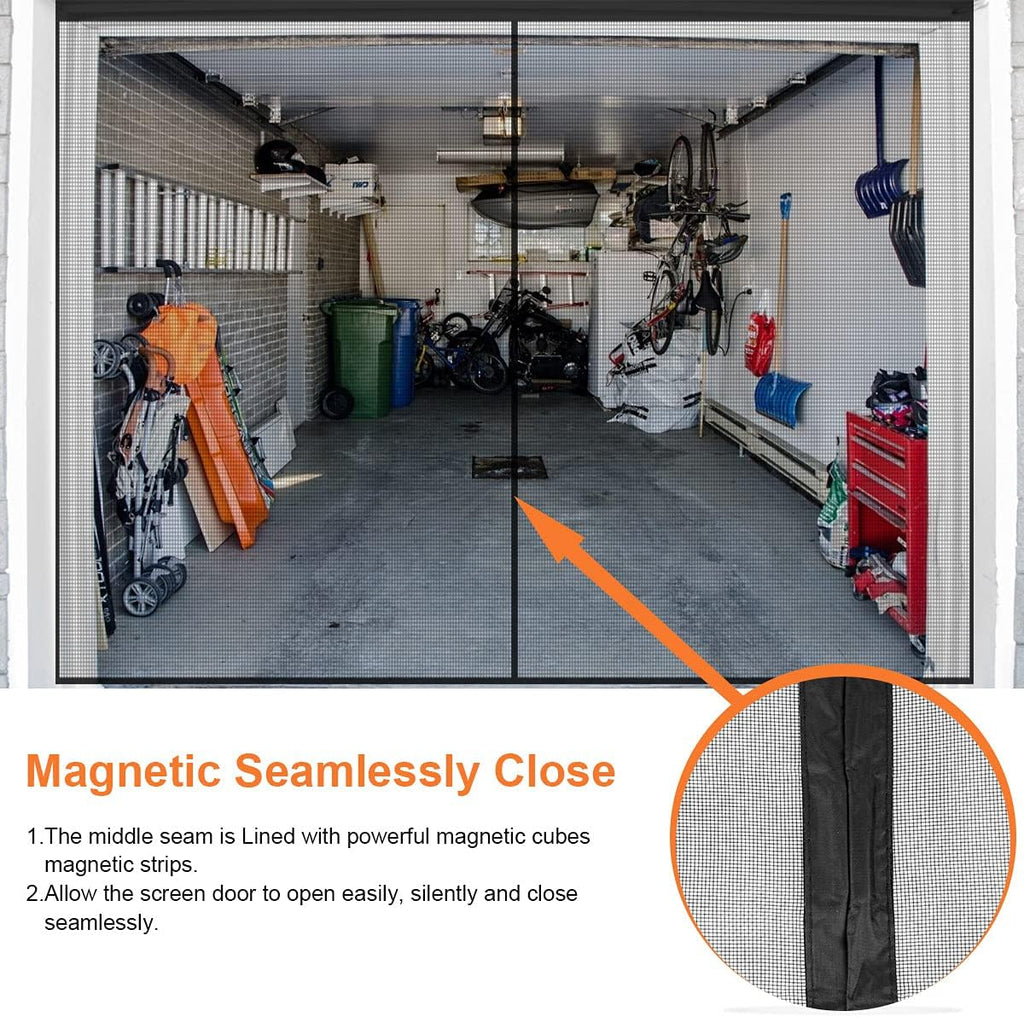Black Fiberglass Mesh Garage Door Screen V92457