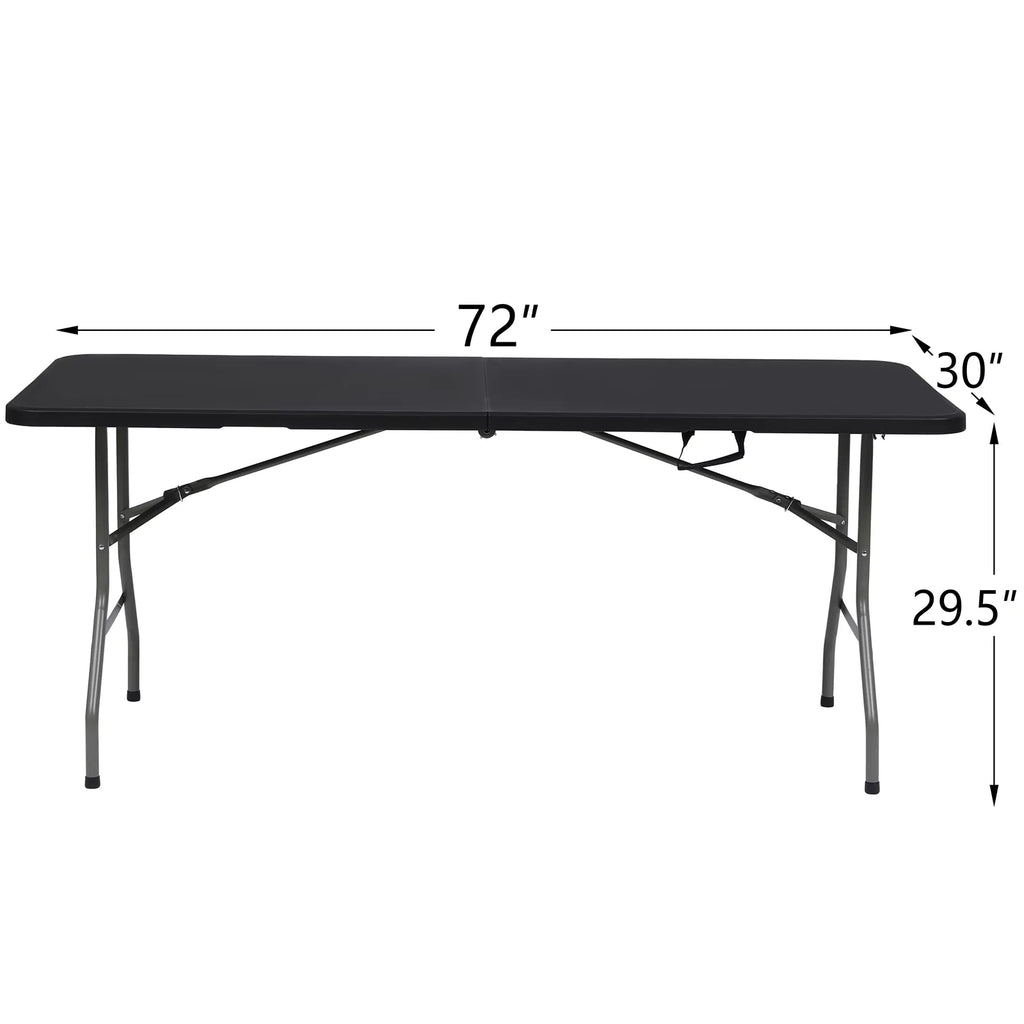 6ft Folding Table Black Z574545