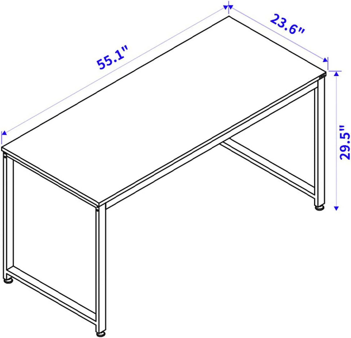 Oak Black Computer Writing Desk with Metal Frame I6587